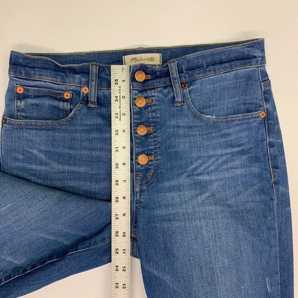 Madewell Women's Cali Demi Boot Step Raw Hem Stretch Denim Jeans Size 28 - Picture 12 of 13